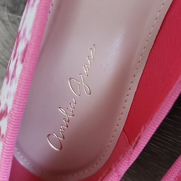 Amelia Grace Loubella Ballet Flats Loafers Hot Pink & Orange Tie Dye Size 11 - Picture 3 of 8